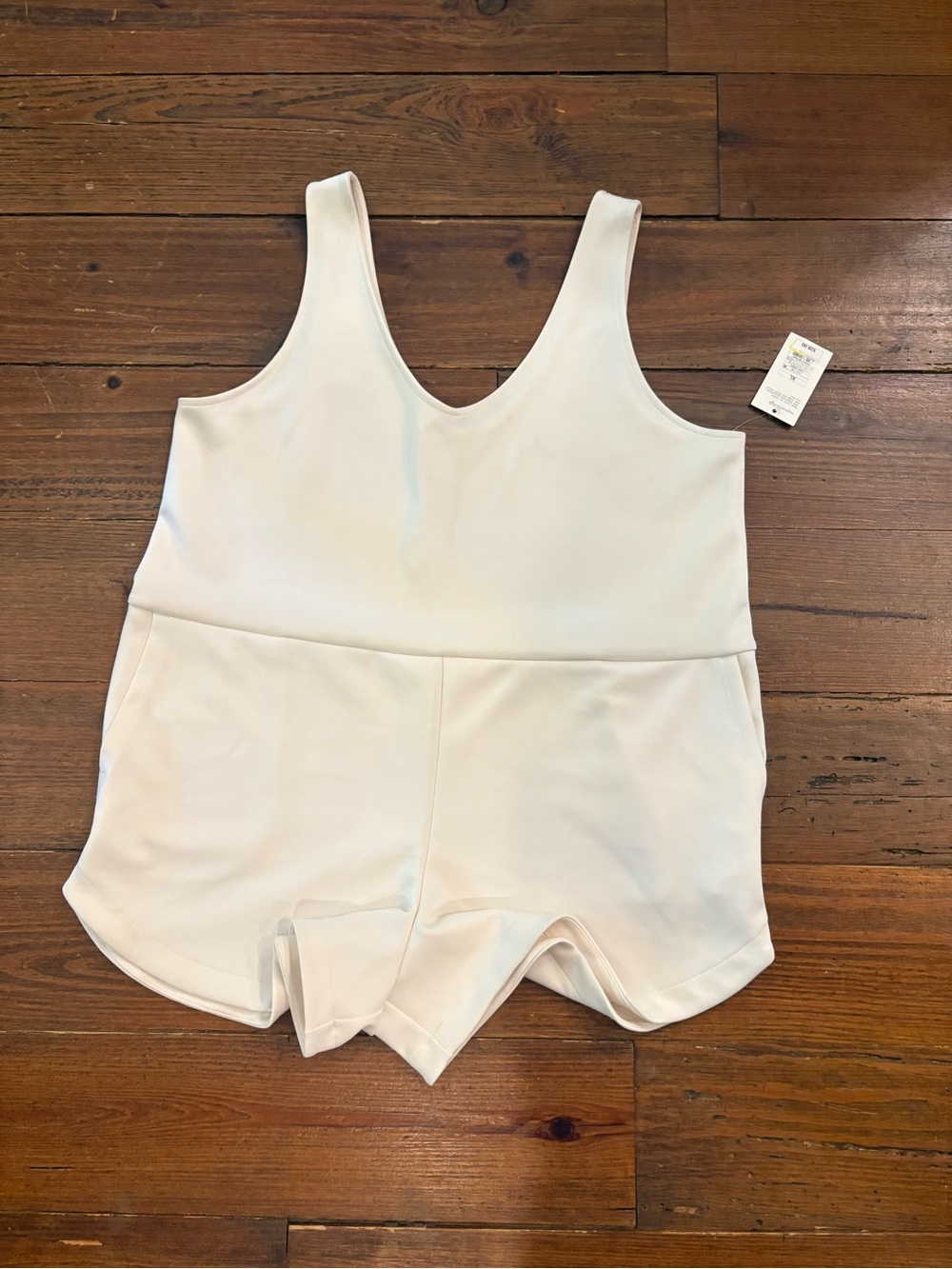 a new day Cream Sleeveless Romper with Scoop Back